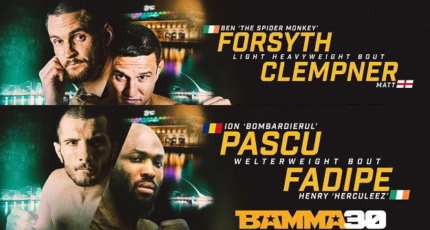 Fadipe, Forsyth, Kennedy, McCabe & Lawrence added to BAMMA 30